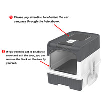 Load image into Gallery viewer, Large Cat Litter Box Anti-Splashing, Self Cleaning Pan Drawer Pet - Grey