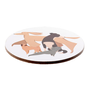 Set of 4 Cork Novelty Coasters - Barks Dog
