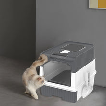 Load image into Gallery viewer, Large Cat Litter Box Anti-Splashing, Self Cleaning Pan Drawer Pet - Grey