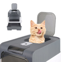 Load image into Gallery viewer, Large Cat Litter Box Anti-Splashing, Self Cleaning Pan Drawer Pet - Grey