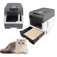 Load image into Gallery viewer, Large Cat Litter Box Anti-Splashing, Self Cleaning Pan Drawer Pet - Grey