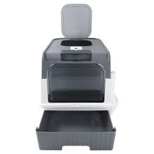 Load image into Gallery viewer, Large Cat Litter Box Anti-Splashing, Self Cleaning Pan Drawer Pet - Grey