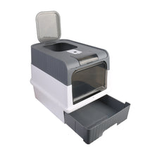 Load image into Gallery viewer, Large Cat Litter Box Anti-Splashing, Self Cleaning Pan Drawer Pet - Grey