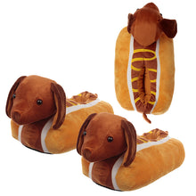 Load image into Gallery viewer, Hot Dog Plush Slippers