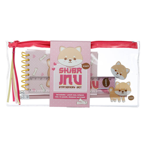 Pencil Case Stationery Set - Adoramals Shiba Inu Dog