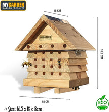 Load image into Gallery viewer, Wooden Bee Hotel