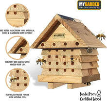 Load image into Gallery viewer, Wooden Bee Hotel