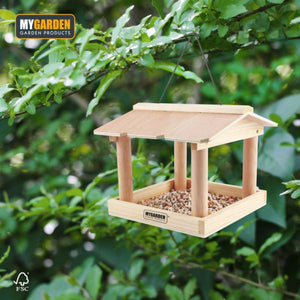 Hanging Wooden Bird Table