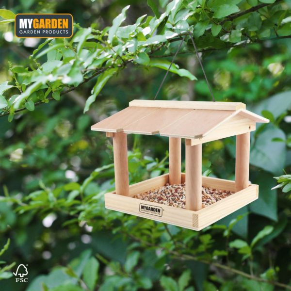 Hanging Wooden Bird Table