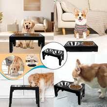 Load image into Gallery viewer, Elevated Dog Stainless Steel Bowls - Black