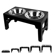 Load image into Gallery viewer, Elevated Dog Stainless Steel Bowls - Black