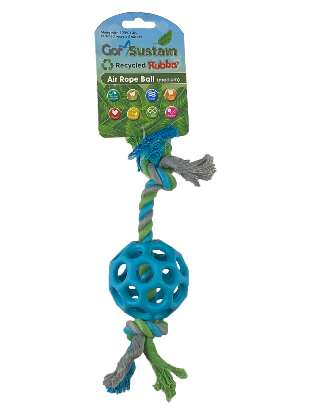 Rubber air rope ball - blue