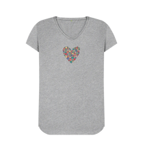 Load image into Gallery viewer, Women&#39;s V-Neck T-Shirt - Coloured Heart.