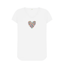 Load image into Gallery viewer, Women&#39;s V-Neck T-Shirt - Coloured Heart.