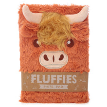 Load image into Gallery viewer, Fluffy Plush Notebook - Highland Cow