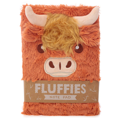Fluffy Plush Notebook - Highland Cow