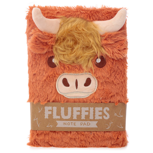 Fluffy Plush Notebook - Highland Cow