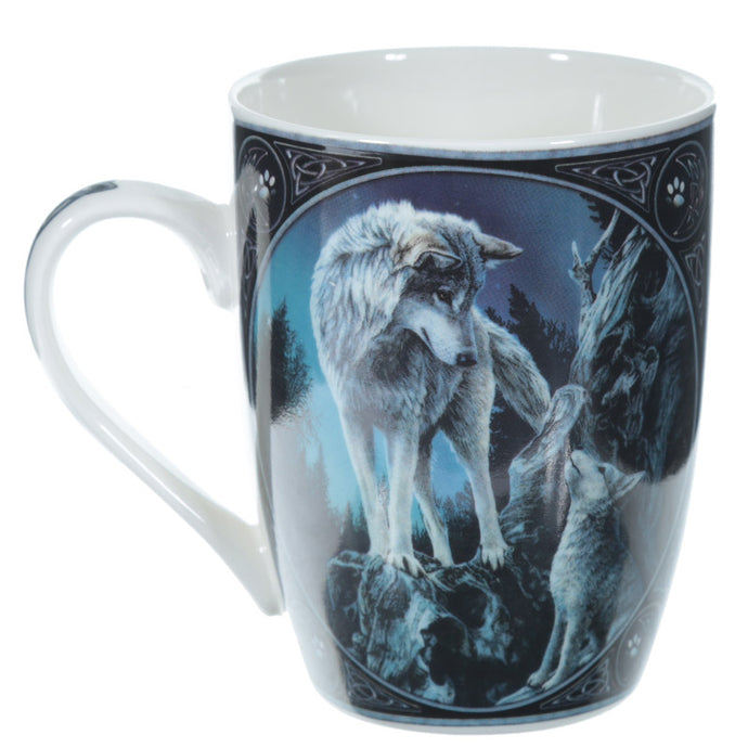 Wolf Pair Design Porcelain Mug -  Lisa Parker