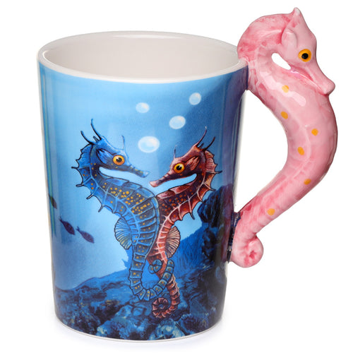 Seahorse Ceramic Mug - Seahorse Shaped Handle