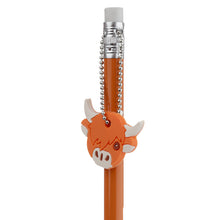 Load image into Gallery viewer, Highland Cow Pencil with Charms - Set of 2