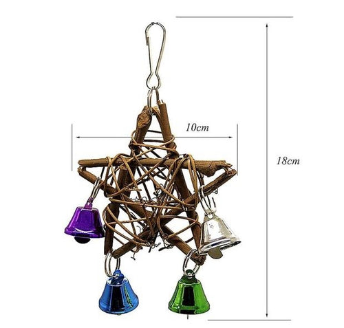 Bird Toy - Grass Star with four bells